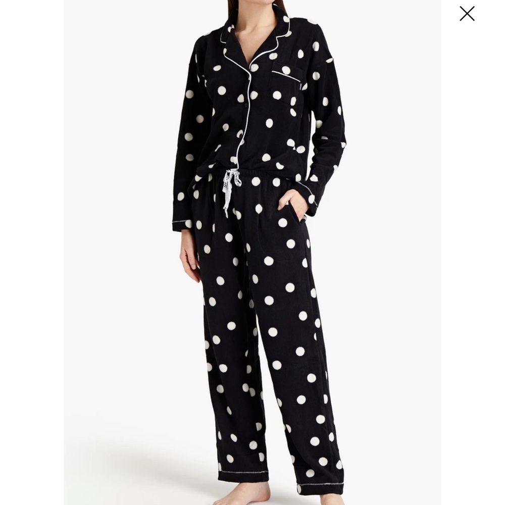 DKNY polka-dot fleece pajama set